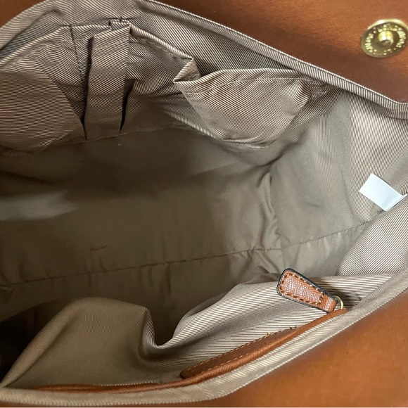 NEW! London Fog Brown Cognac Extra Large Satchel Purse Style LF6690 - Picture 10 of 15